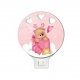 Punto Luce Orso Rosa in Legno per Bimbi