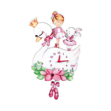 Orologio a Pendolo da Parete Ballerina in Legno per Bimbi - Aracne Italy -  Bebe Confort snc